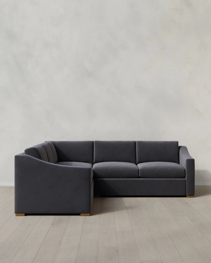 Hollis Slope Arm L Sectional in Performance Velvet - 110x110 / Gunmetal
