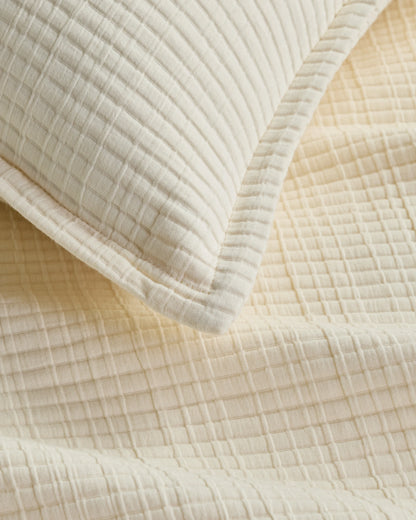 Organic Ribbed Cotton Coverlet - Twin / Toffee
