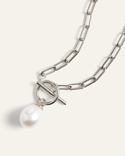 Freshwater Cultured Pearl Toggle Necklace - One Size / Gold Vermeil
