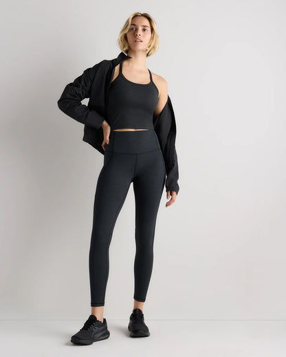 Ultra-Soft Y-Back Cropped Bra Tank - XS / Heather Black