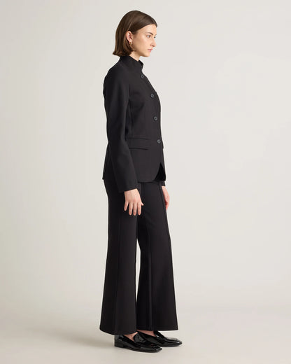 Ultra-Stretch Ponte Stand Collar Blazer - XS / Navy