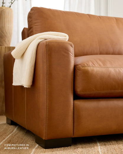 Stillman L Sectional in Leather - 116x116 / Auburn