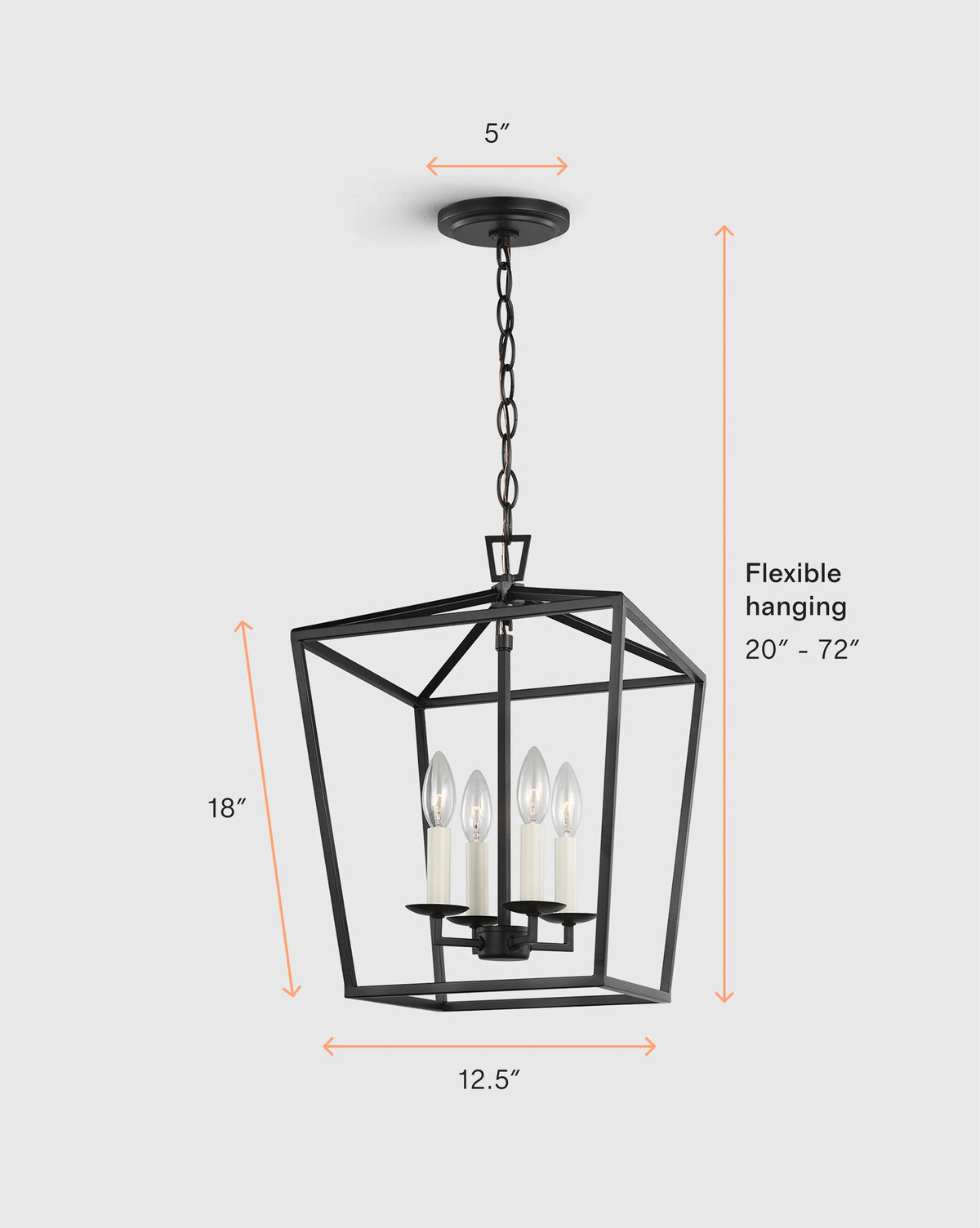 Traditional Steel Lantern Pendant - Small / Brass