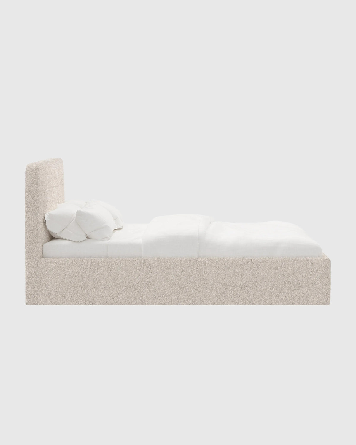 Plush Boucle Curved Bed - Full / Ivory