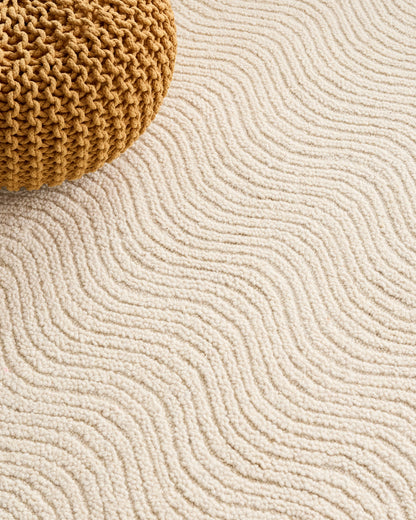 Arches Hand-Tufted Wool Rug - 3'6" x 5'6" / Ivory
