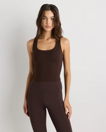 Power-Up Scoop Neck Bra Tank - XS / Classic White
