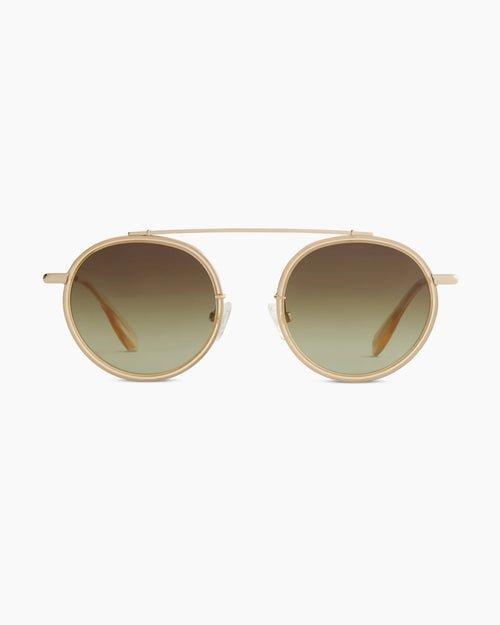 Miami Polarized Stainless Steel Sunglasses - Standard / Gold/Clear with Green gradient lens