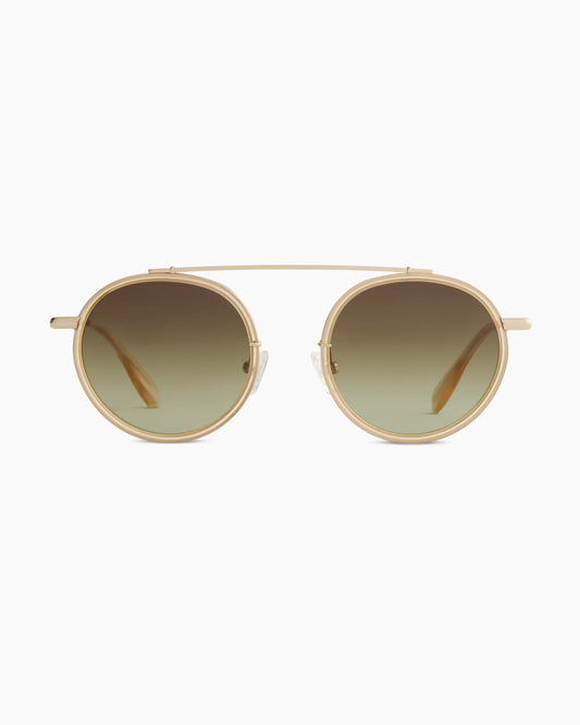Miami Polarized Stainless Steel Sunglasses - Standard / Gold/Clear with Green gradient lens