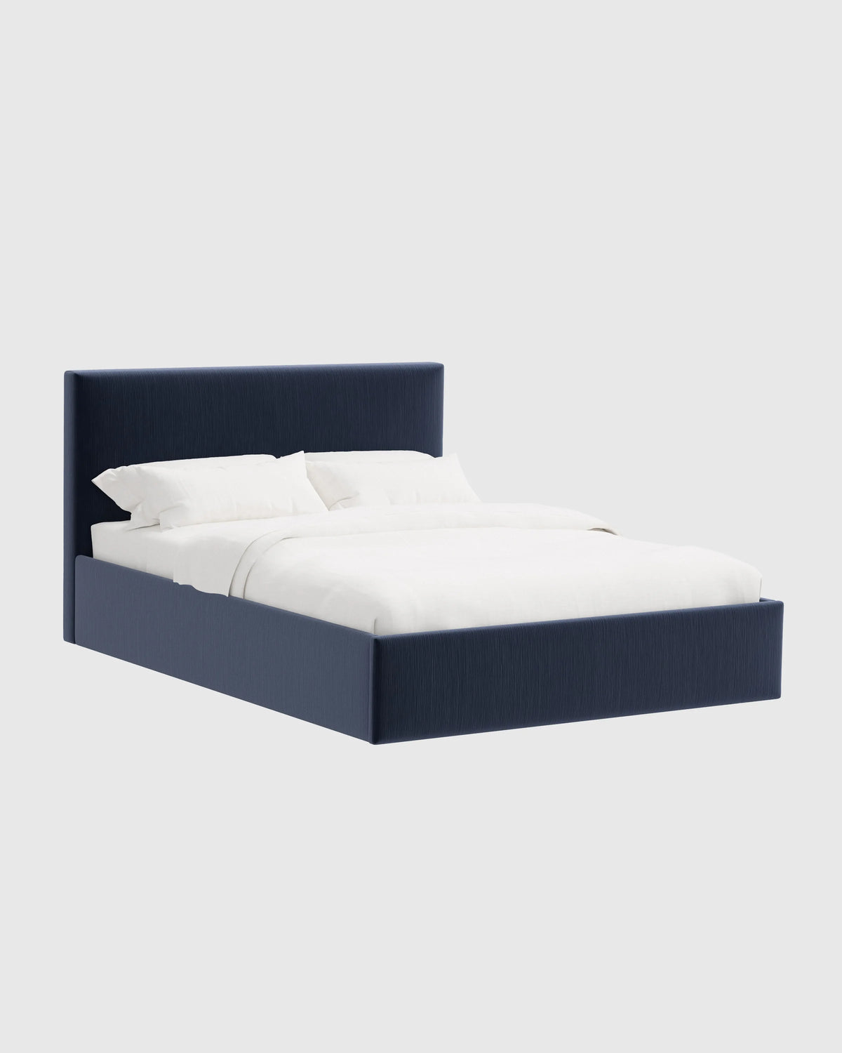 Square Bed in Performance Velvet - Full / Chocolate