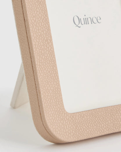 Shagreen Leather Picture Frames - (Set of 2) - Set: 4x6, 5x7 / Cream