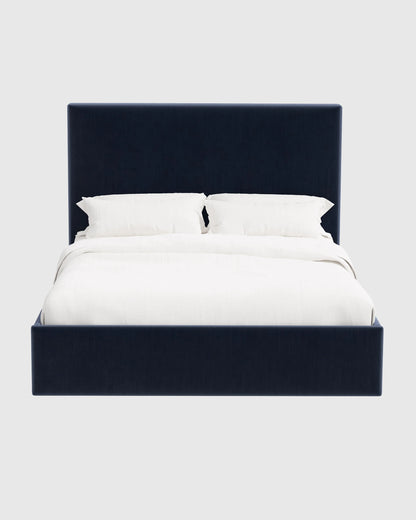 Square Bed in Performance Velvet - Full / Butterscotch