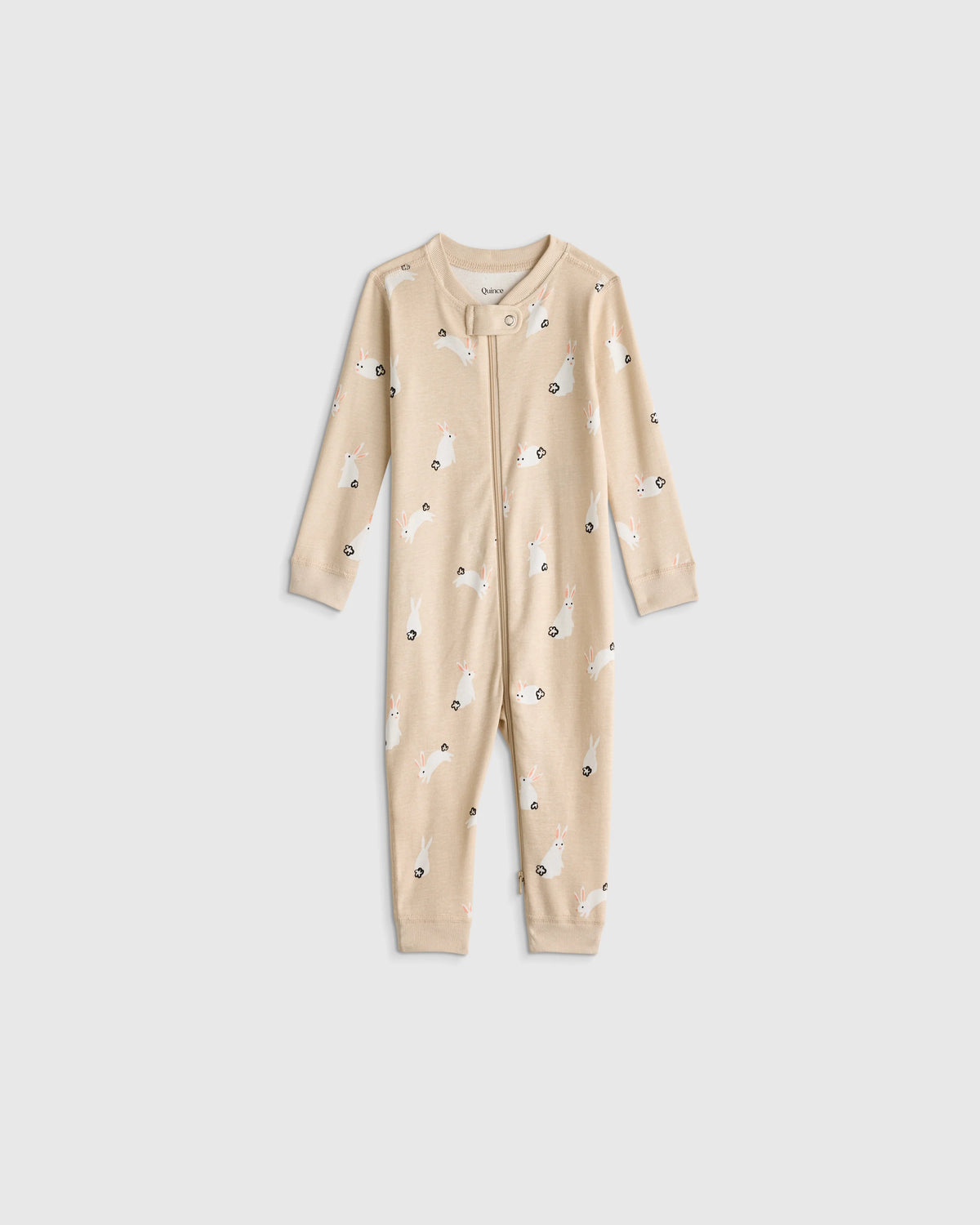 100% Organic Cotton One Piece Pajama - 0-3M / Navy Stripe