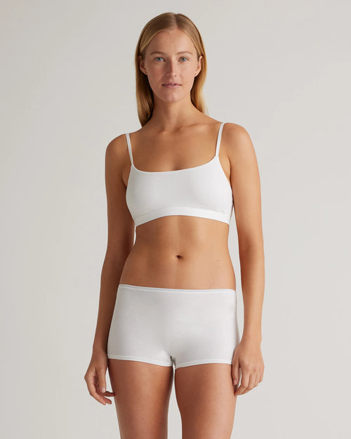 Organic Cotton Scoop Bralette (2-pack) - XS / Soft White