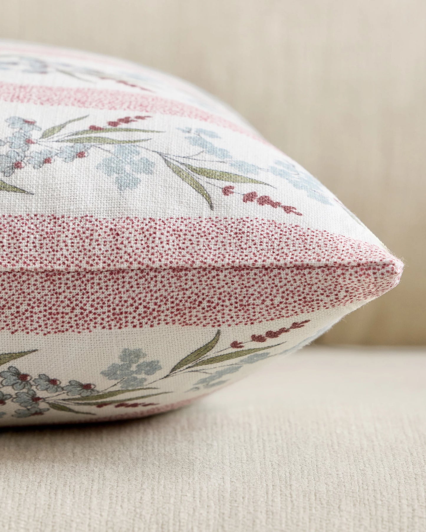 Wildflower Cotton Pillow Cover - 12x20 / Tan Stripe