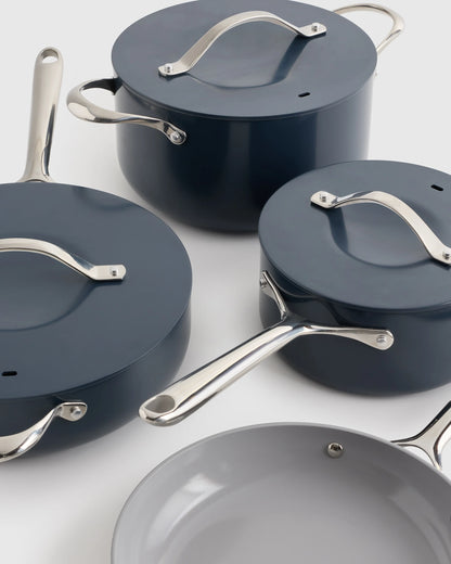 Ceramic Nonstick 7pc Cookware Set - One Size / Navy