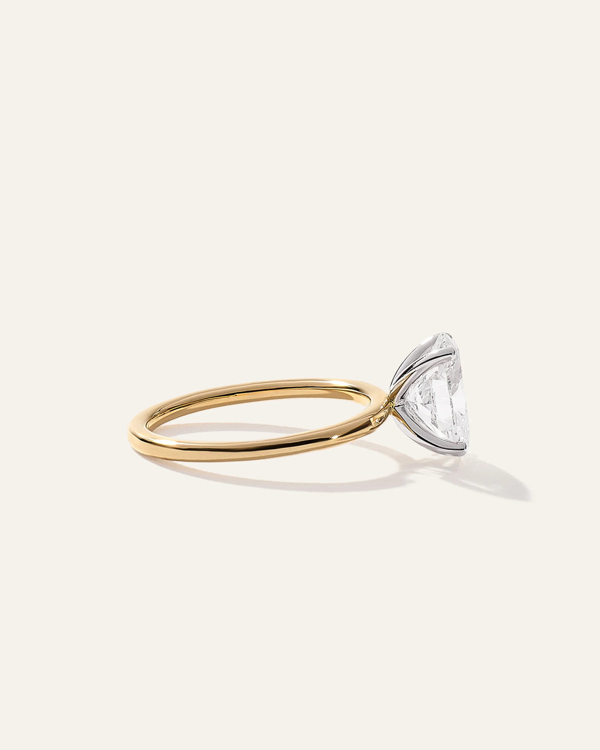 Lab Grown Diamond Oval Petite Classic Engagement Ring - 2ct - 4 / Yellow Gold