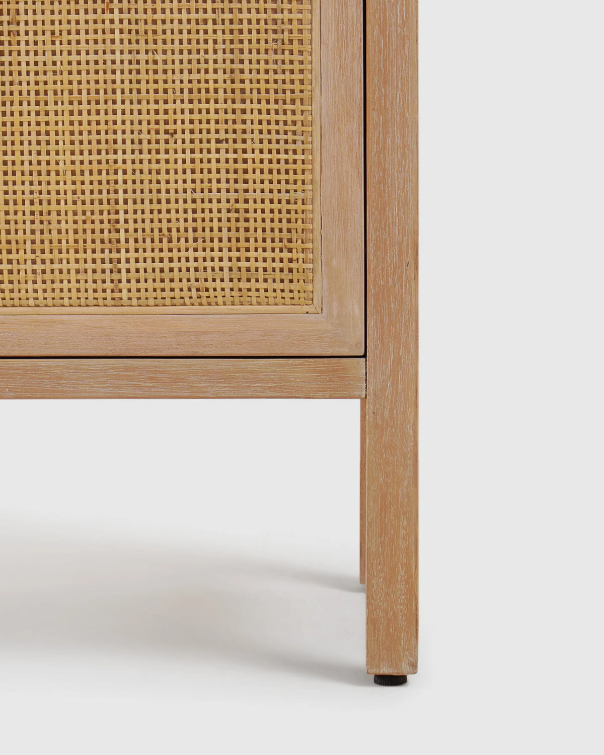 Solid Wood and Natural Rattan Sideboard - One Size / Natural
