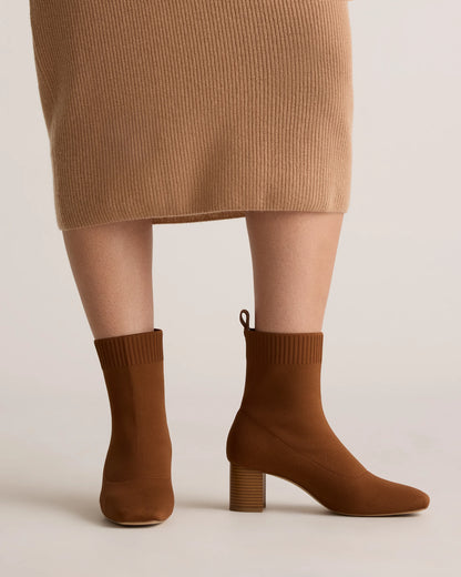 Eco Knit Heeled Bootie - 5 / Almond
