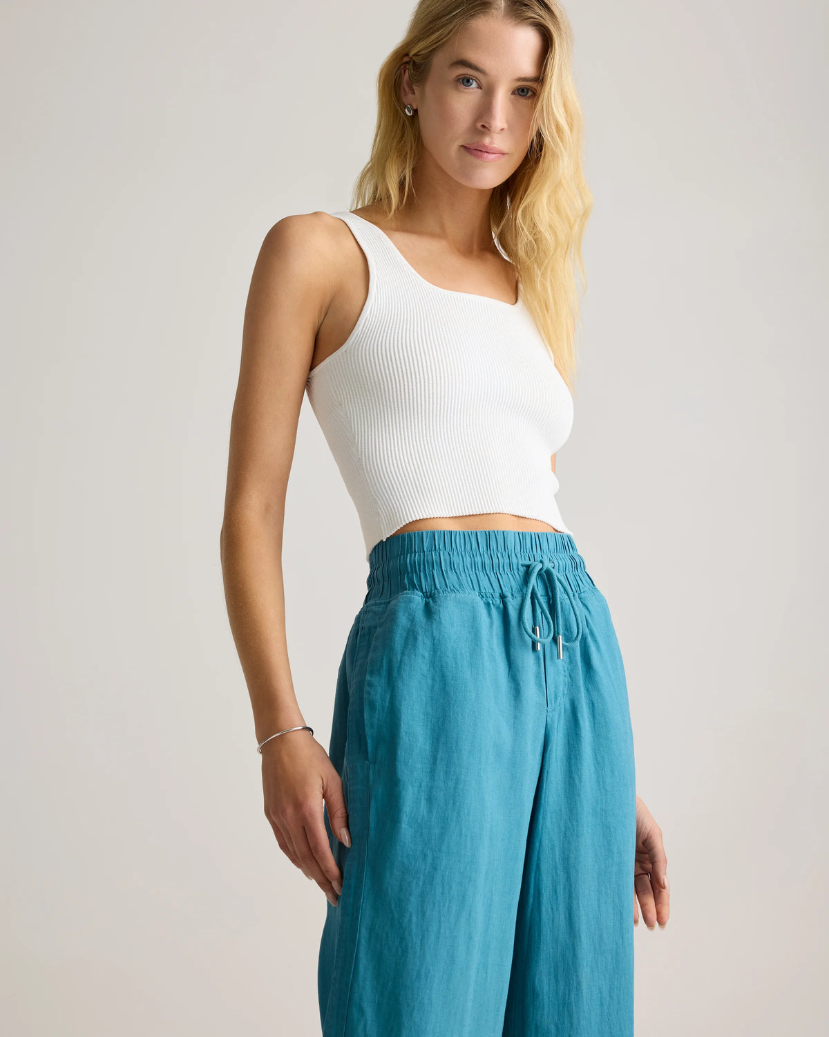 100% European Linen Wide Leg Pants - XS / Flax