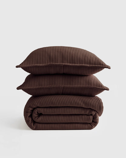 Organic Cotton Matelasse Coverlet Set - Twin / Sand