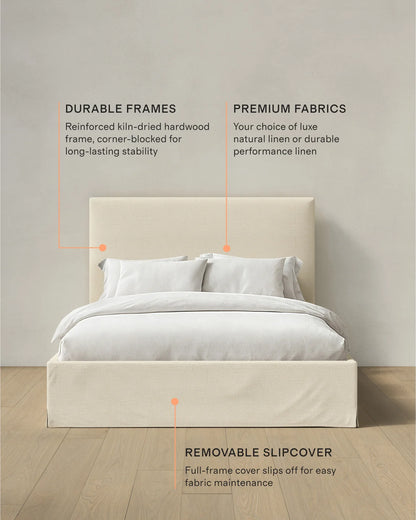 Slipcover Bed in 100% Linen - Full / Flax