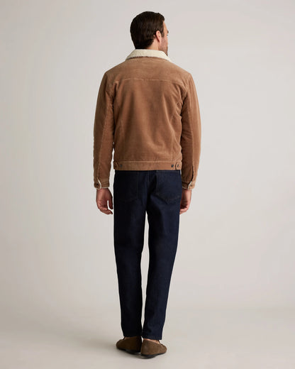 Organic Stretch Corduroy Sherpa-Lined Trucker Jacket - S / Espresso