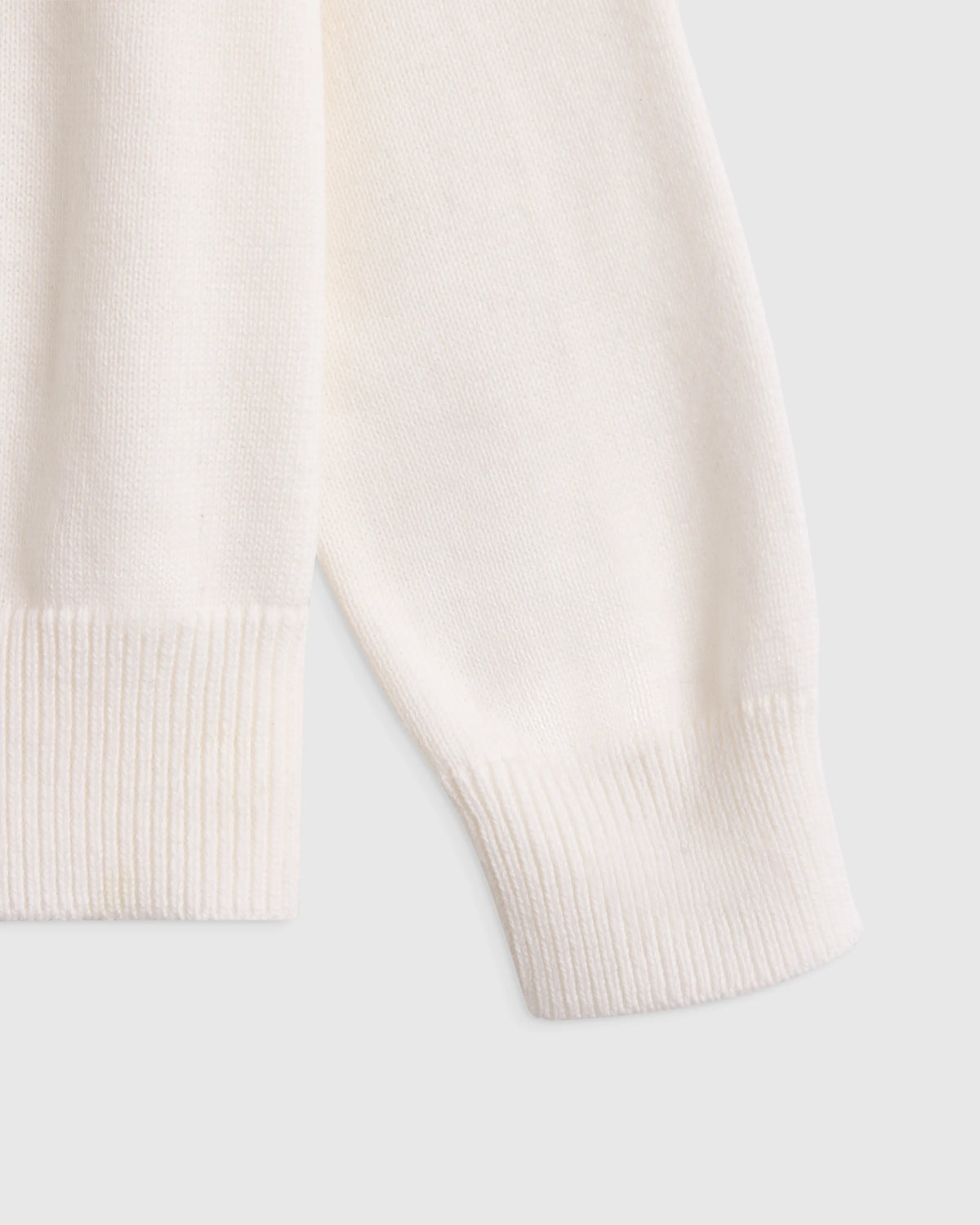 100% Organic Cotton Crewneck Cardigan - 0-3M / Ivory