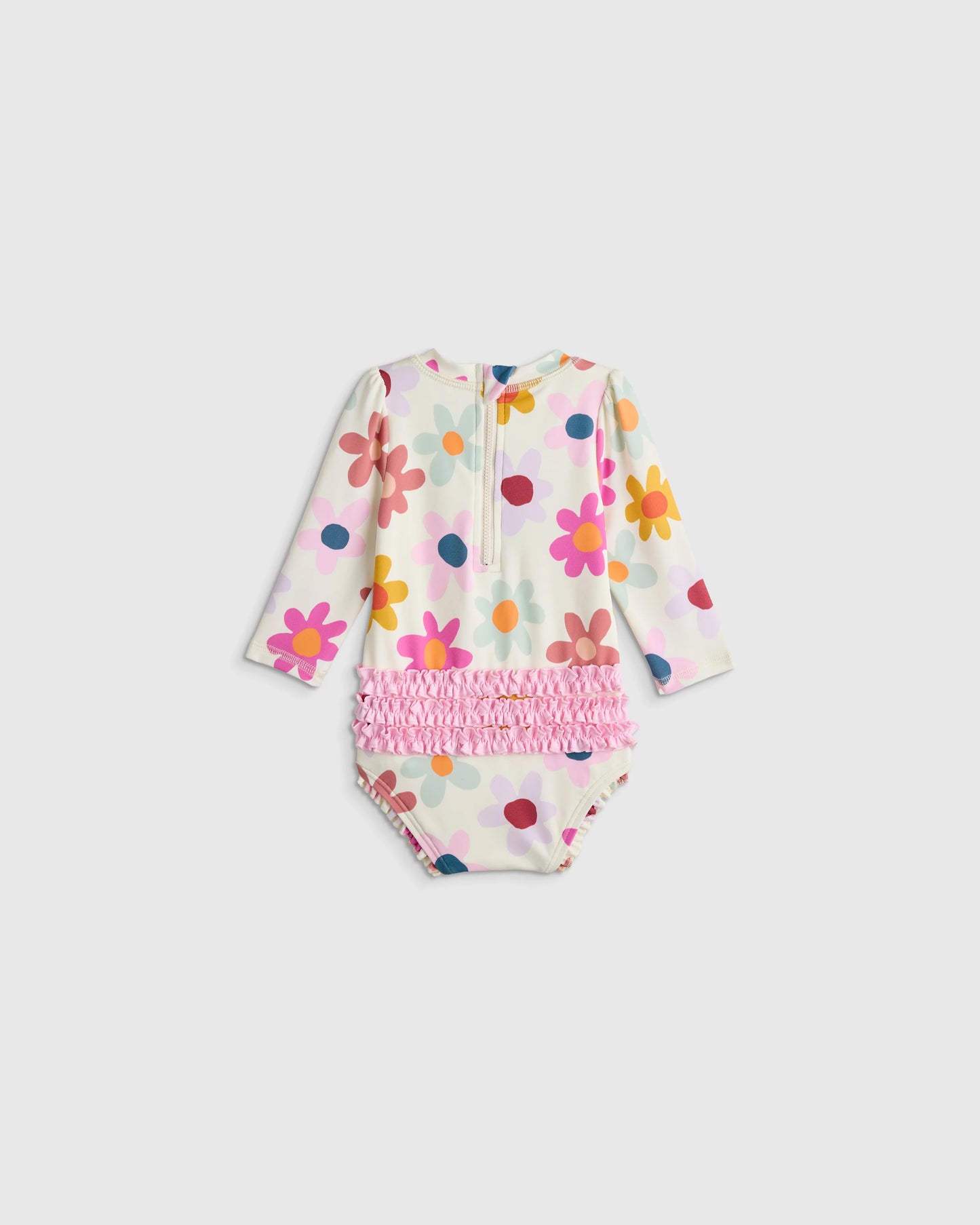 Long Sleeve Tie One-Piece Swimsuit - 0-3M / Soft Ditsy Floral