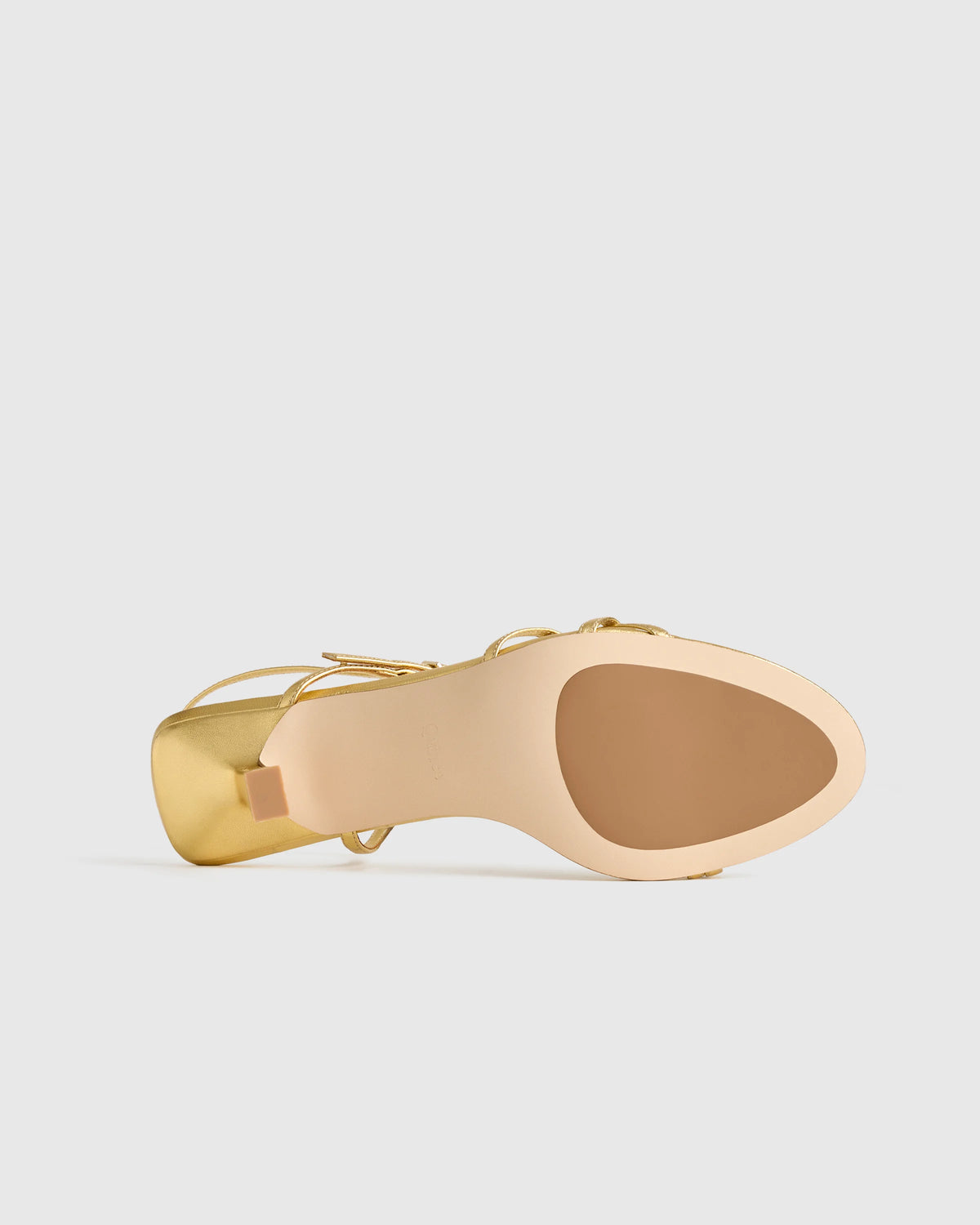 Italian Leather 70mm Strappy Heel - 5 / Metallic Gold