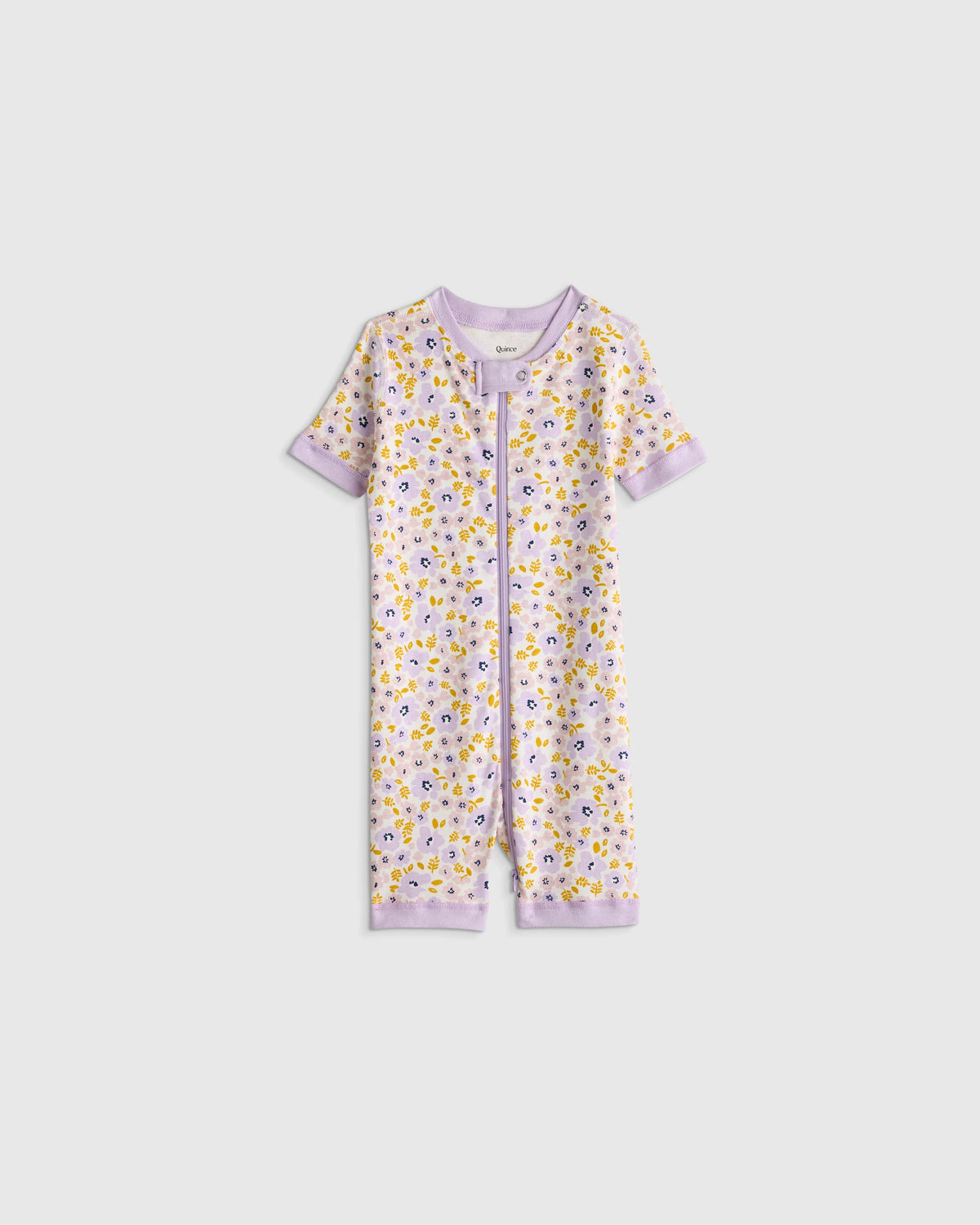 100% Organic Cotton Shortie Onesie Pajama - 2T / Navy Stripe