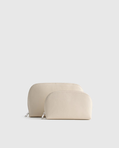Italian Leather Pouch Travel Set - One Size / Deep Navy