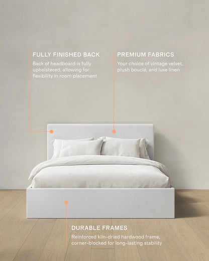 100% Linen Square Bed - Full / Canvas