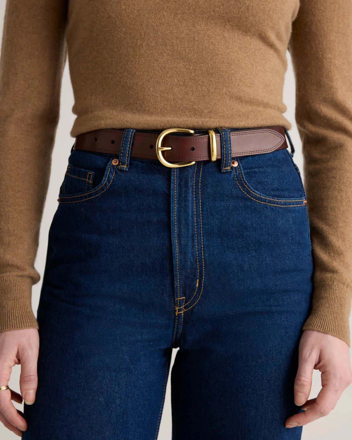 Allegra European Leather Belt - XS / Saddle