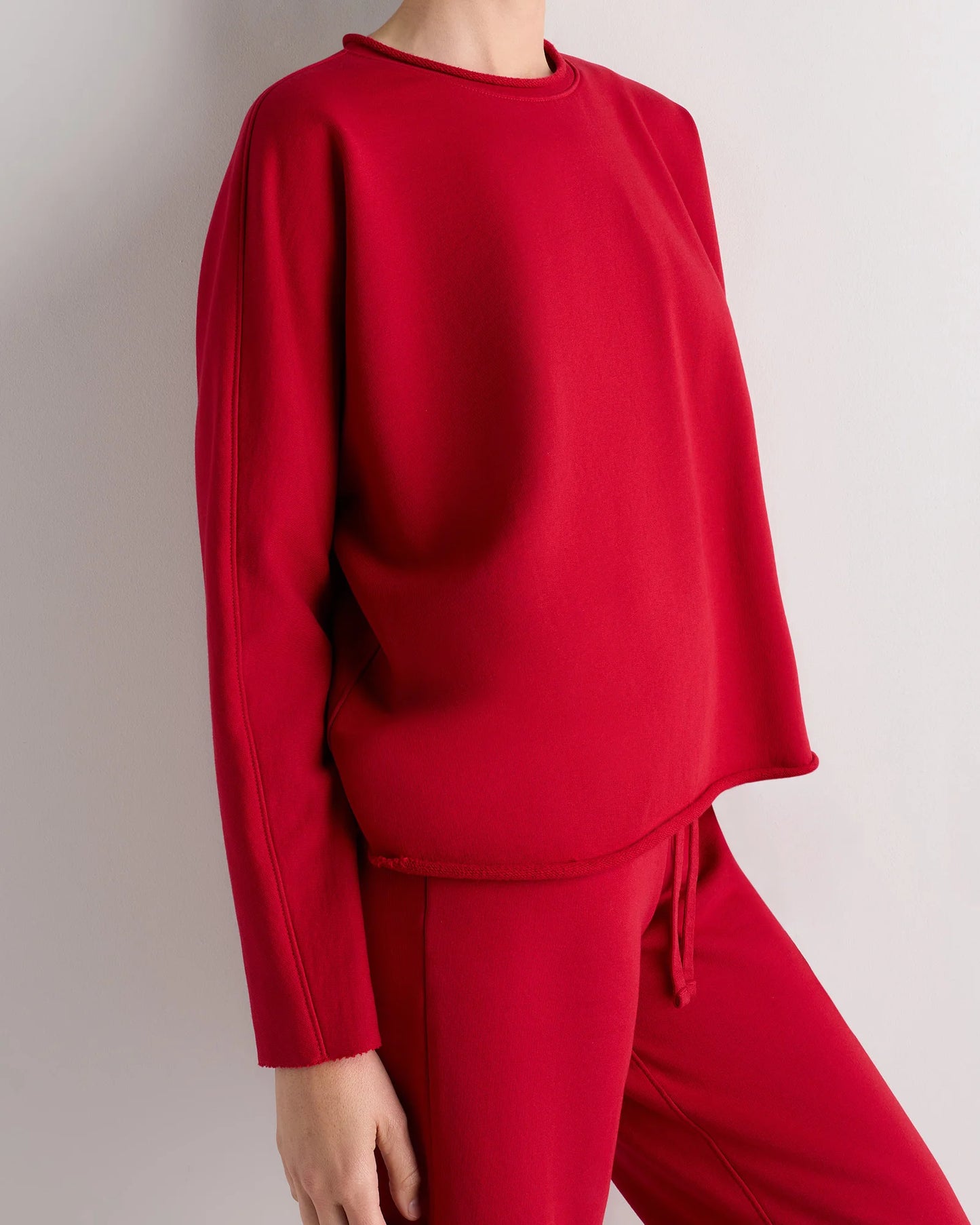 Organic French Terry Crew - XS / Ruby Red