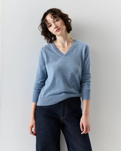 Mongolian Cashmere V-Neck Sweater - XS / Rich Burgundy