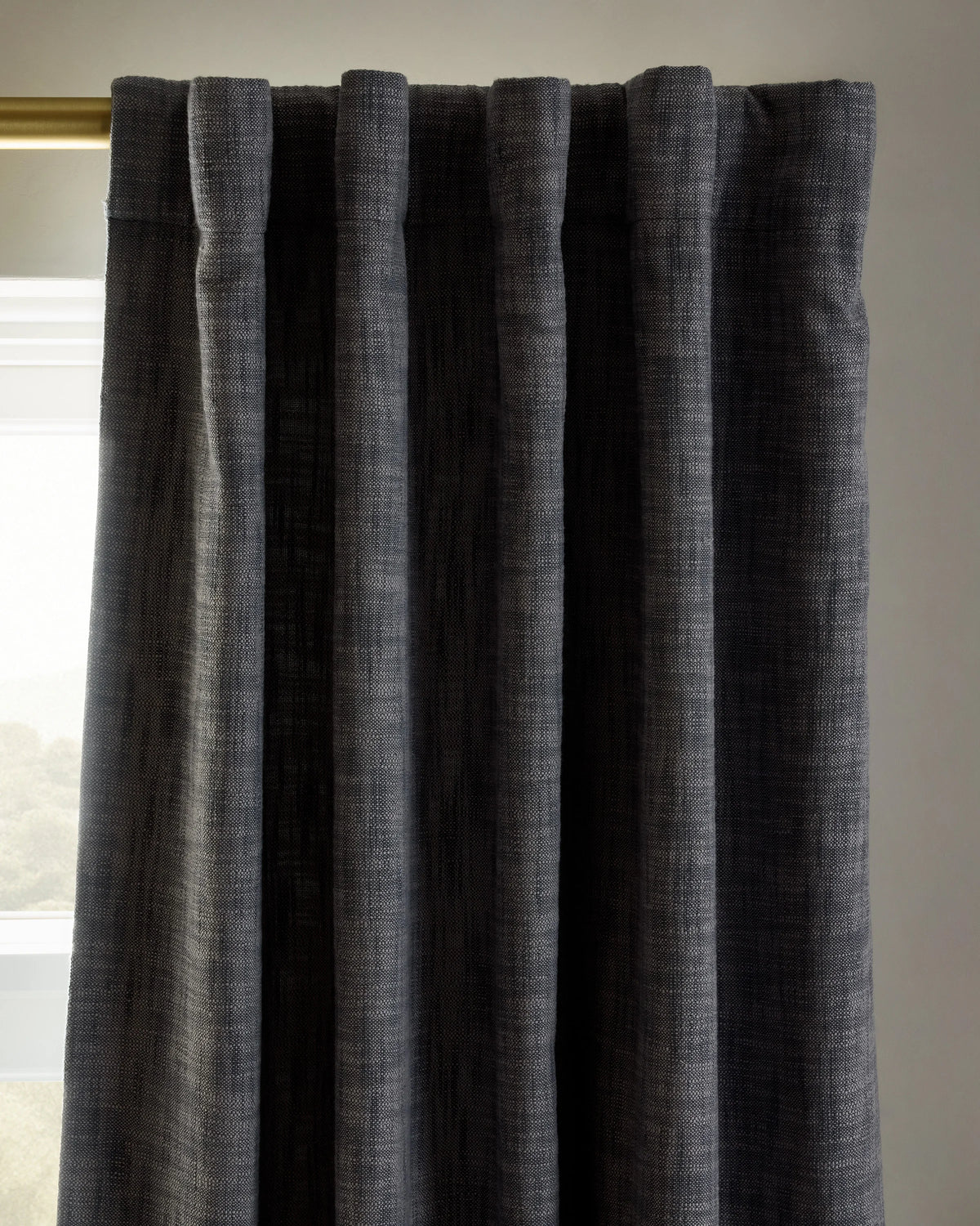 Textured Cotton Room Darkening Curtain - 48x84 / Ivory