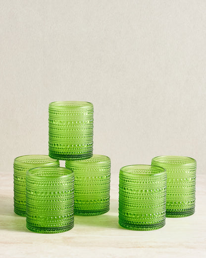 Jupiter Short Glass Tumbler (Set of 6) - One Size / Fern Green