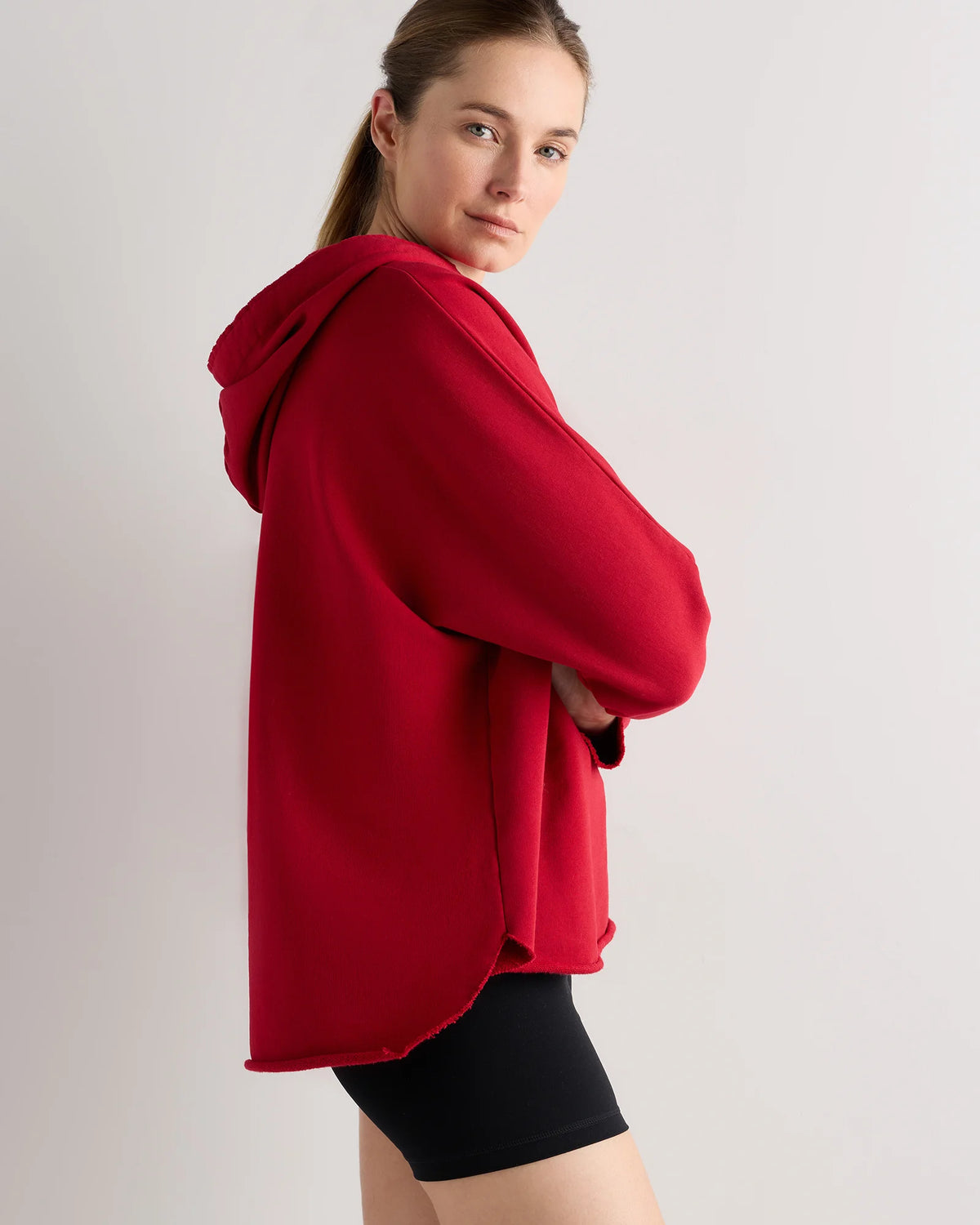 Organic French Terry Hoodie - XS / Ruby Red