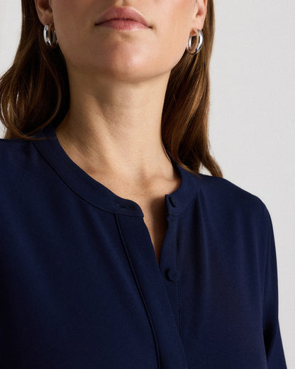Fluid Crepe Shirt Dress - XS / Wine Tasting Red