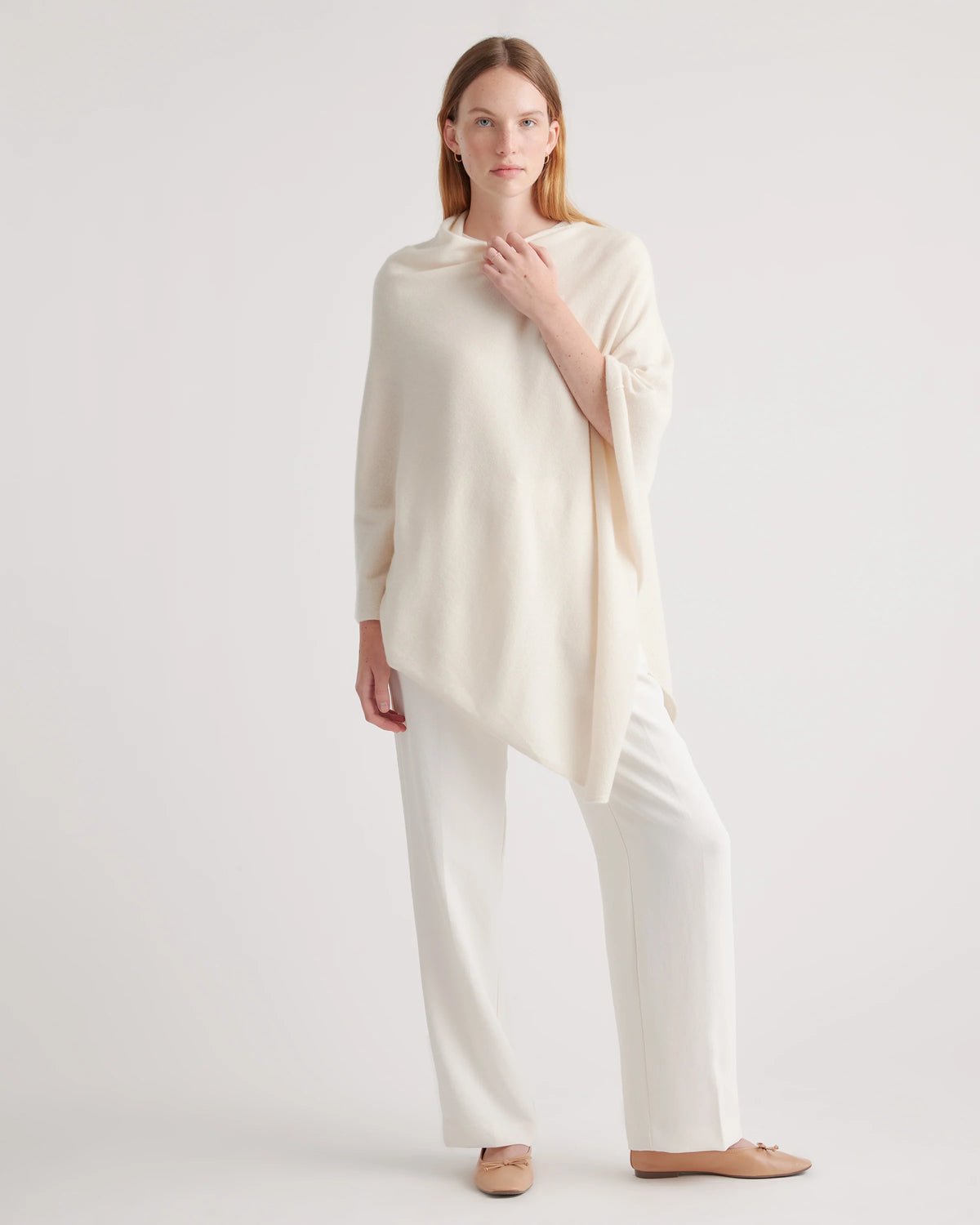 Mongolian Cashmere Poncho - One Size / Heather Grey