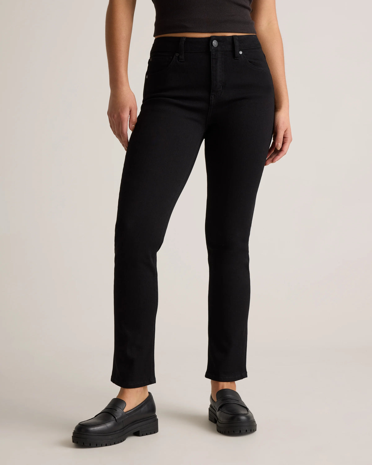 Luna Stretch Slim Straight Jeans - 24 / Black