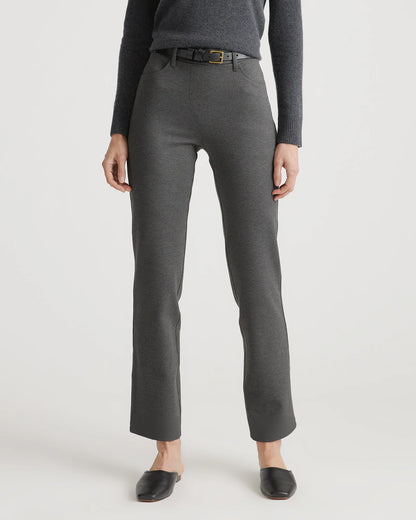 Ultra-Stretch Ponte Straight Leg 4-Pocket Pants - XS / Black