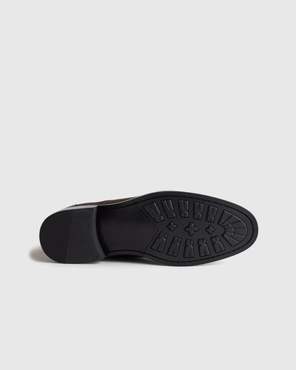 Crafted Leather Cap Toe Lace Up Boot - 7 / Matte Black