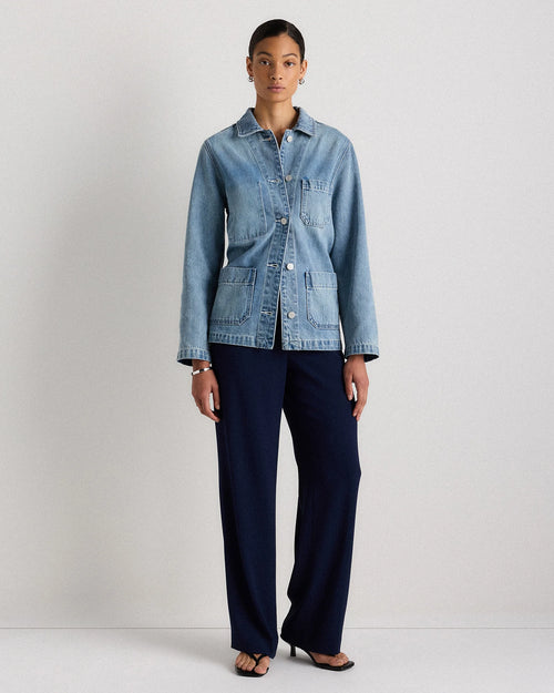 100% Organic Cotton Denim Chore Jacket - XS / Indigo Blue