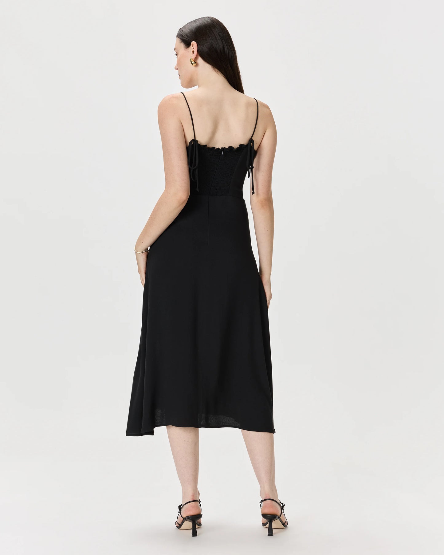 Lightweight Crepe Sweetheart Midi Dress - XS / Maroon