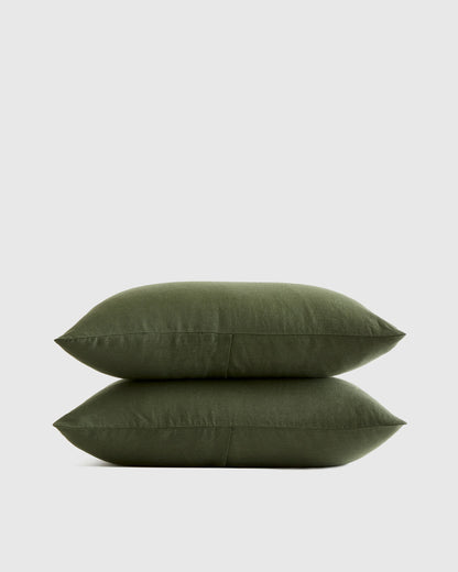 European Linen Sham Set - Standard / White