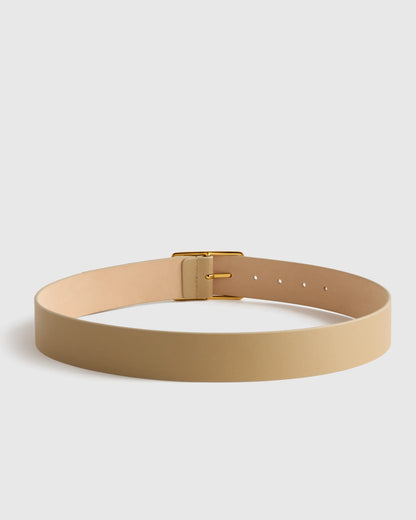 Siena Rectangle European Leather Belt - XS / Black