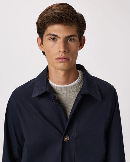 Comfort Stretch Trench Coat - S / Midnight Black