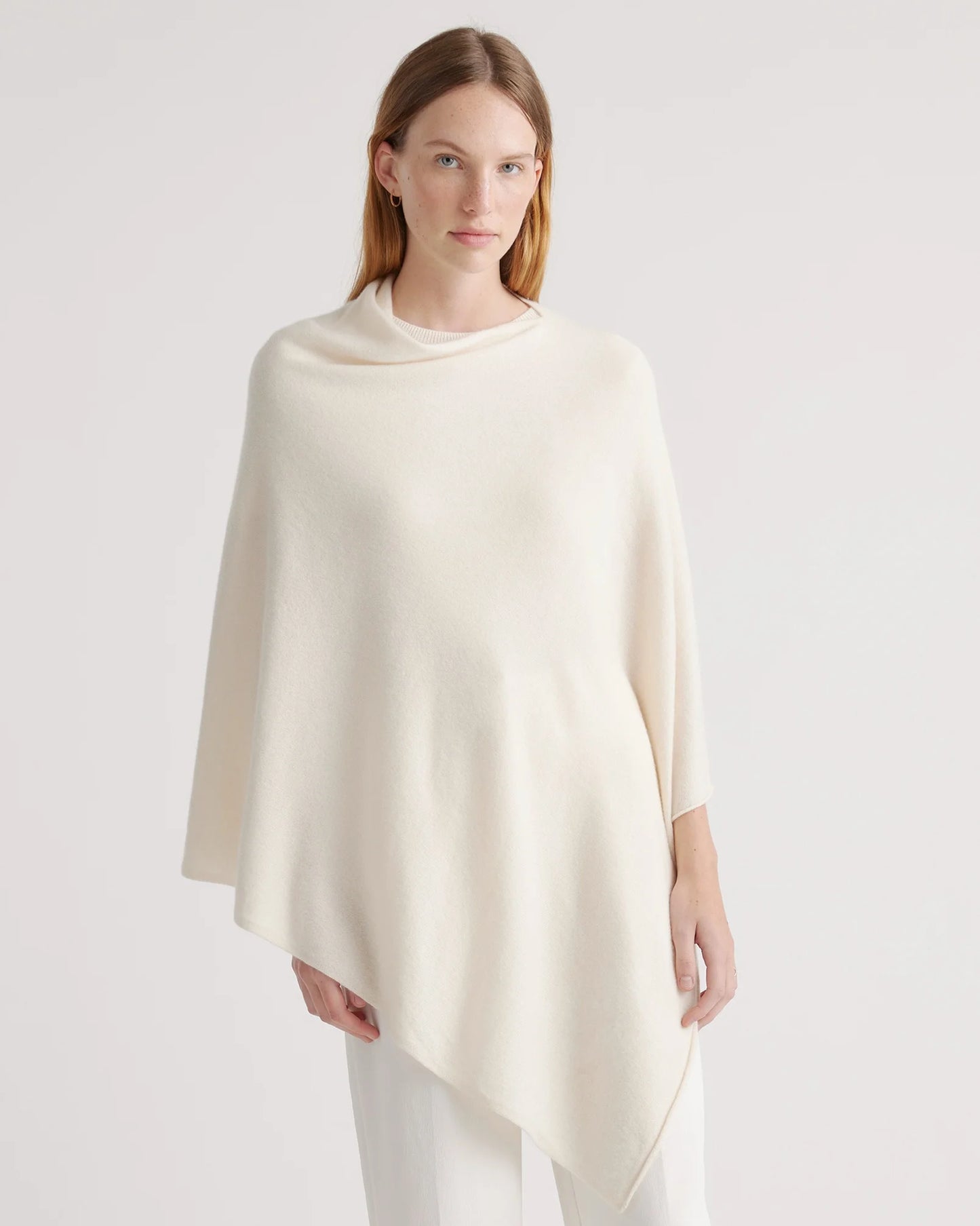 Mongolian Cashmere Poncho - One Size / Heather Grey