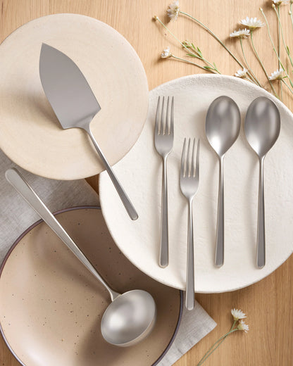 Gia Minimalist 6 Piece Serving Utensil Set - One Size / Polished Stainless Steel